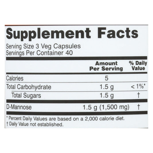 Now D-mannose Powder 500 Mg - 1 Each - 120 Cap