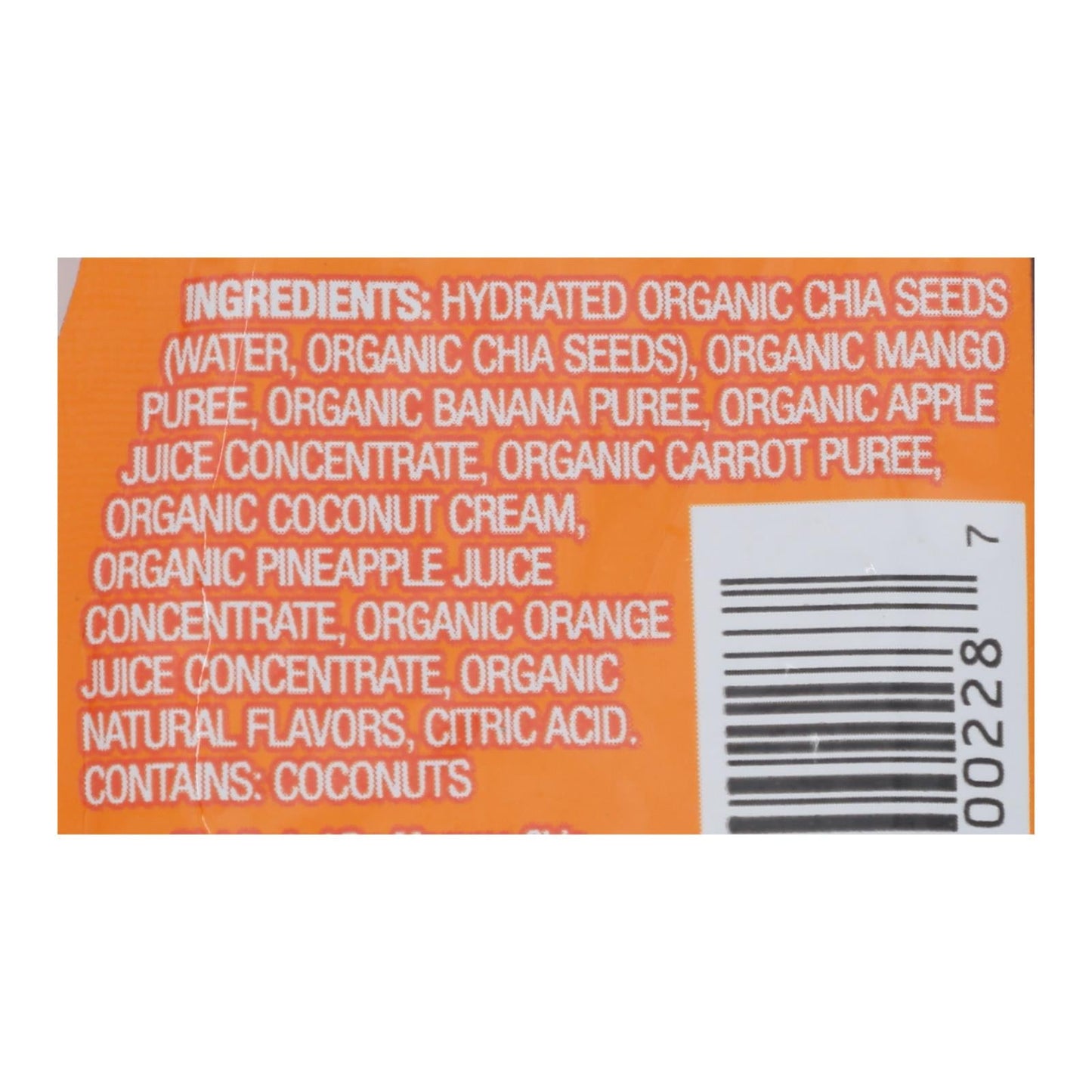 Mamma Chia Mango Coconut Snack, 16-Pack, 3.5 oz.