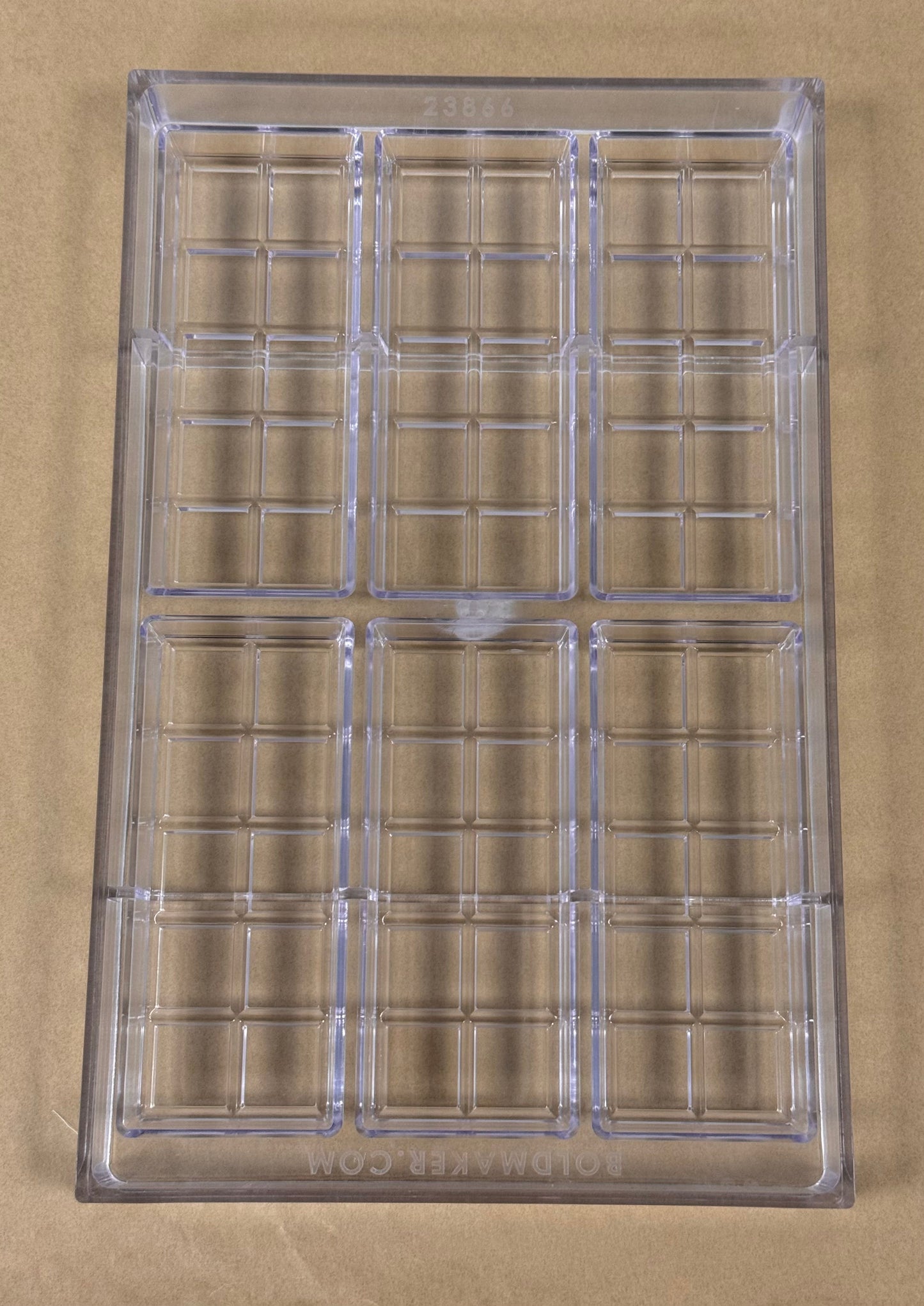 Custom Chocolate Bar Mold - 6 Cavity Polycarbonate