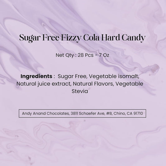 Andy Anand Sugar-Free Fizzy Cola Hard Candy, 28 pc, 7 oz – Copper-Kettle Boiled, Keto & Diabetic-Friendly, Gluten-Free Gourmet Gift Box