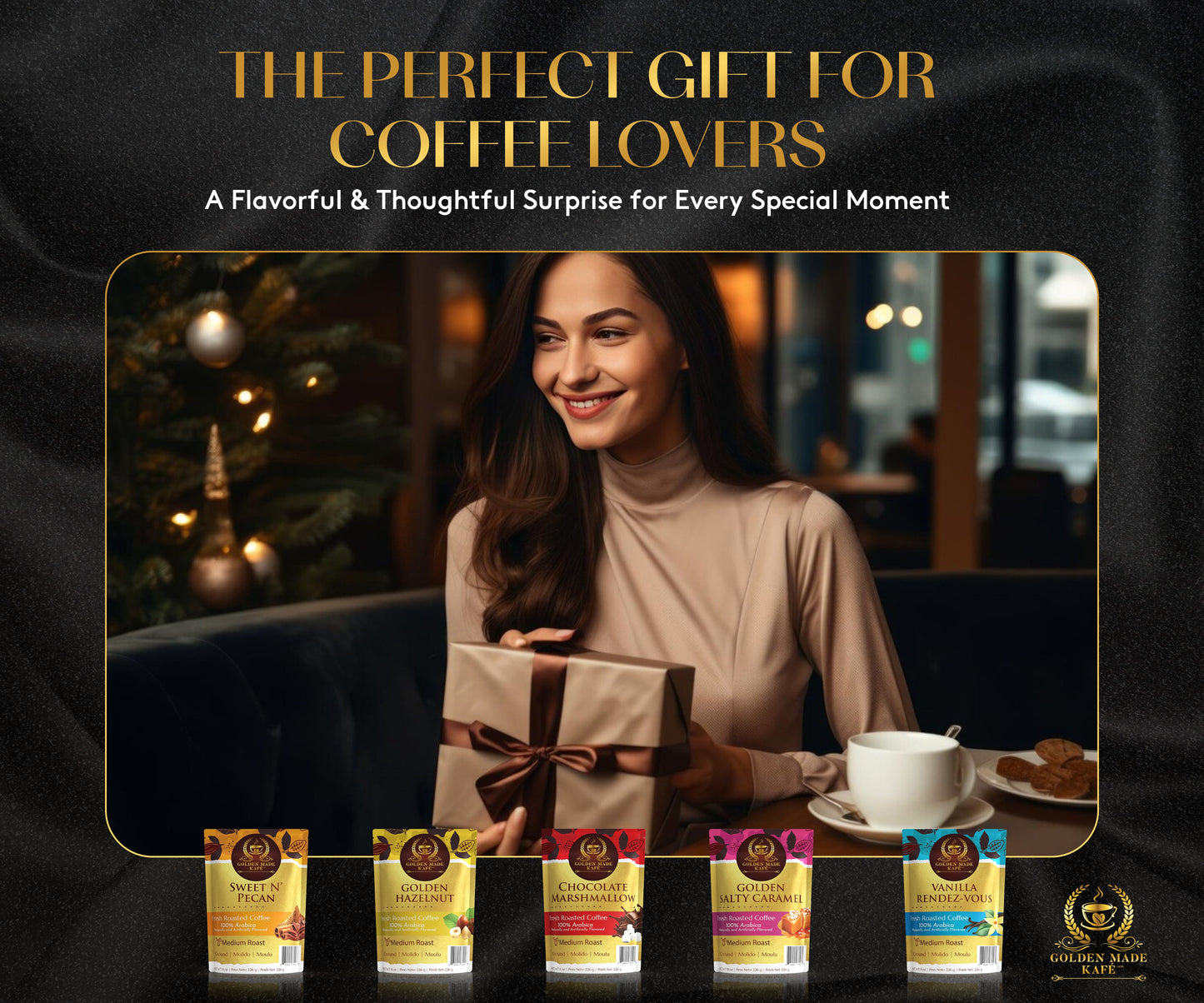 8oz PREMIUM GROUND COFFEE - GOLDEN HAZELNUT