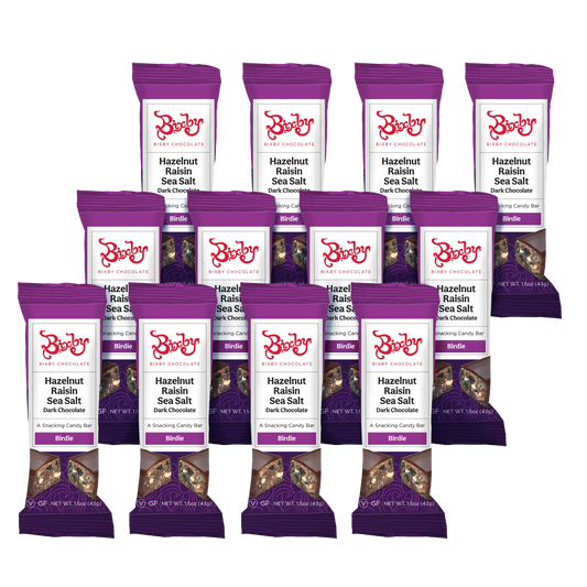 Birdie - Dark Chocolate + Hazelnuts + Raisins + Maine Sea Salt (Vegan)