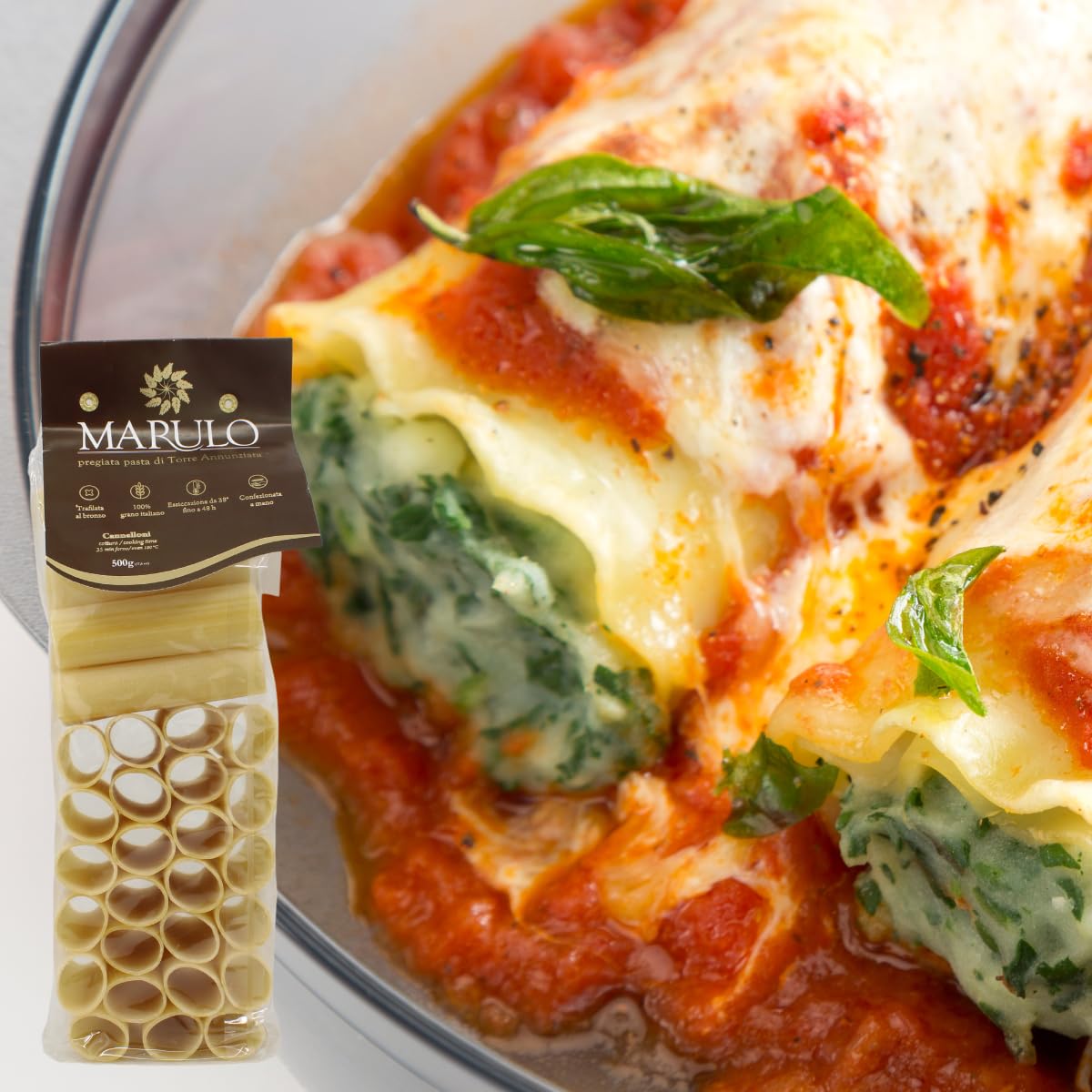 Marulo, Organic Cannelloni Pasta, Bronze Die Cut, 12 Pack x 1.1 lb