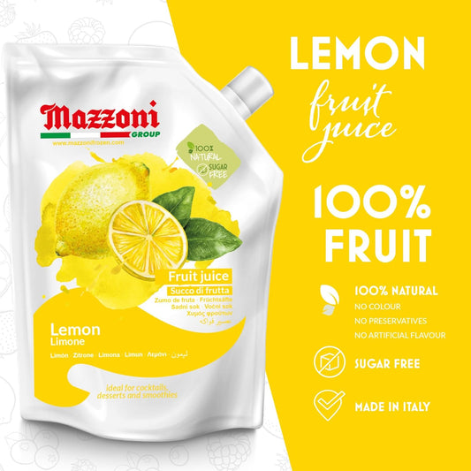 Mazzoni Lemon Fruit Juice, 100% Fruit , No Sugar Added 2.2 lb