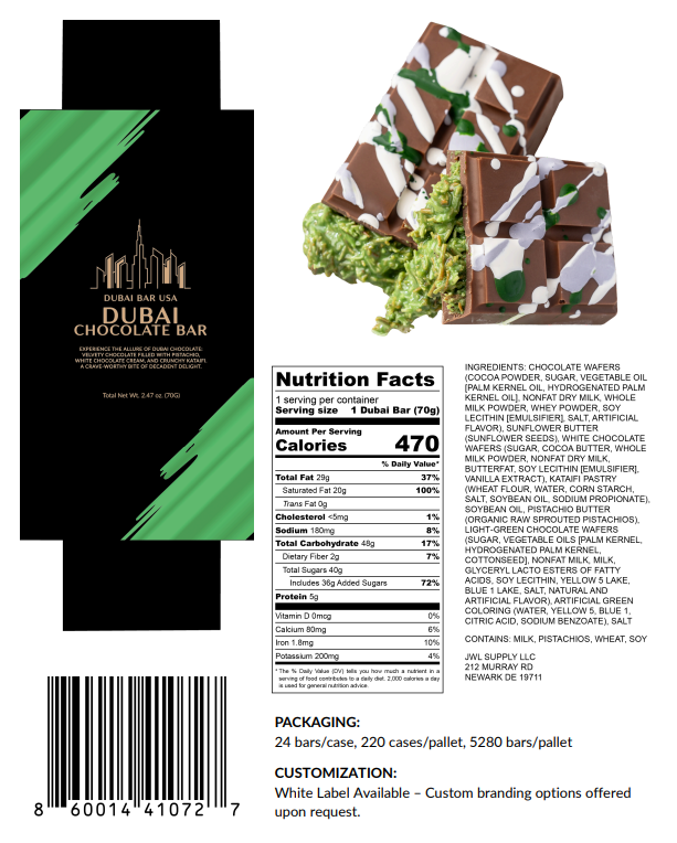 Dubai Chocolate Bar - Pistachio