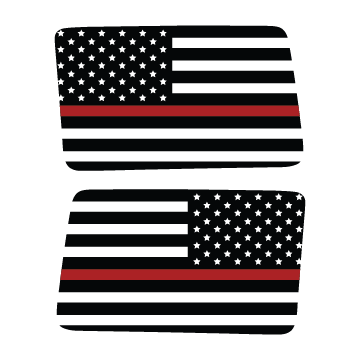 Thin Red Flag Rear Window Jeep Graphic
