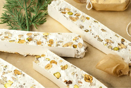 Andy Anand Gluten-Free Mixed Nut Soft Nougat Brittle, 7 oz – Wildflower Honey & Almonds, Made in Europe, No Preservatives, Birthday Gift Box