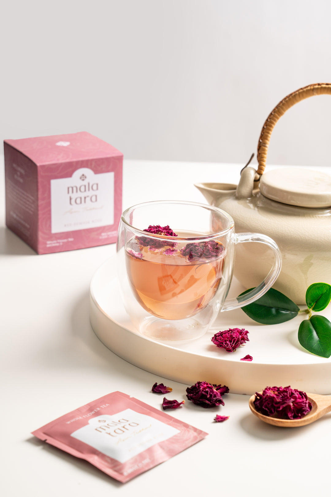 Red Damask Rose Whole Flower Tea Box