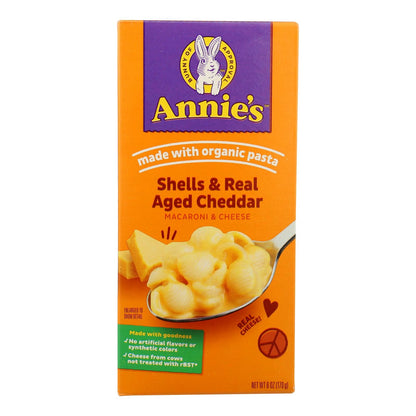 Annie's Organic Mac & Cheese Shells Aged Cheddar 6oz, 12ct