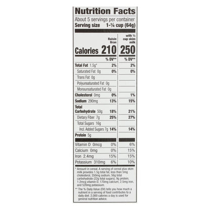 Cascadian Farm Organic Raisin Bran Cereal, 12oz, Case of 10