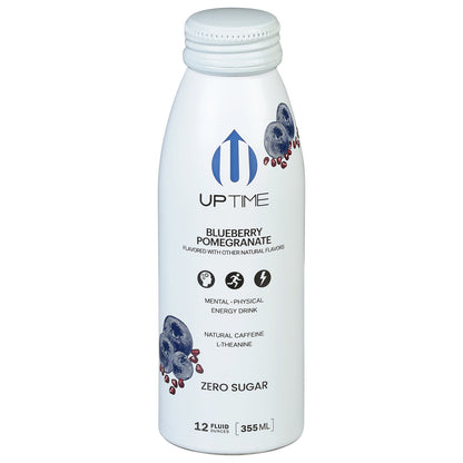 Uptime Blueberry Pom Energy Drink, 12-Pack, 12 oz Each