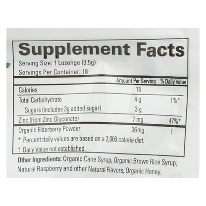 Zinc Lozenges - Elderberry Raspberry, 18 Count