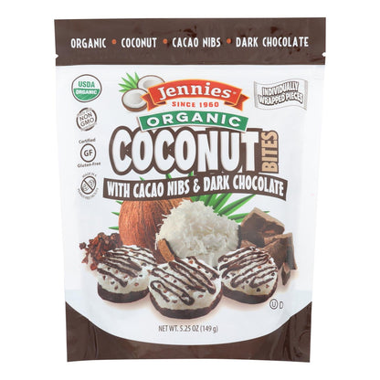 Jennies Organic Cacao Coconut Bites, 6 Pack, 5.25 Oz