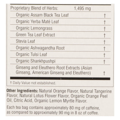 Yogi Sweet Tangerine Energy Herbal Tea, 16 Bags, Case of 6