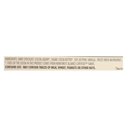 Chocolove Dark Chocolate Raspberry Bars, 3.1 oz, Pack of 12
