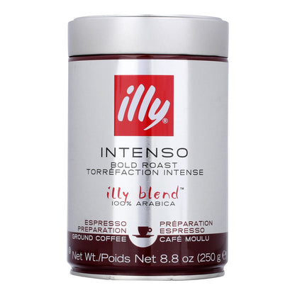 Illy Caffe Espresso Ground Dark Roast 8.8oz Case of 6