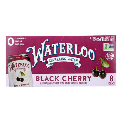 Waterloo Black Cherry Sparkling Water, 3 Cases, 8/12 FZ