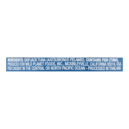 Wild Planet Skipjack Tuna - No Salt, 12 Pack, 5 Oz Each