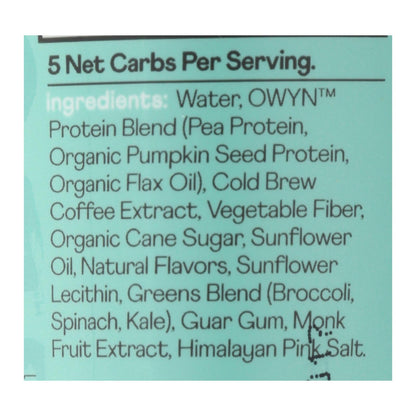 Only What You Need - Plant Based Protein Shake - Cold Brew Coffee - Case Of 12 - 12 Fl Oz.