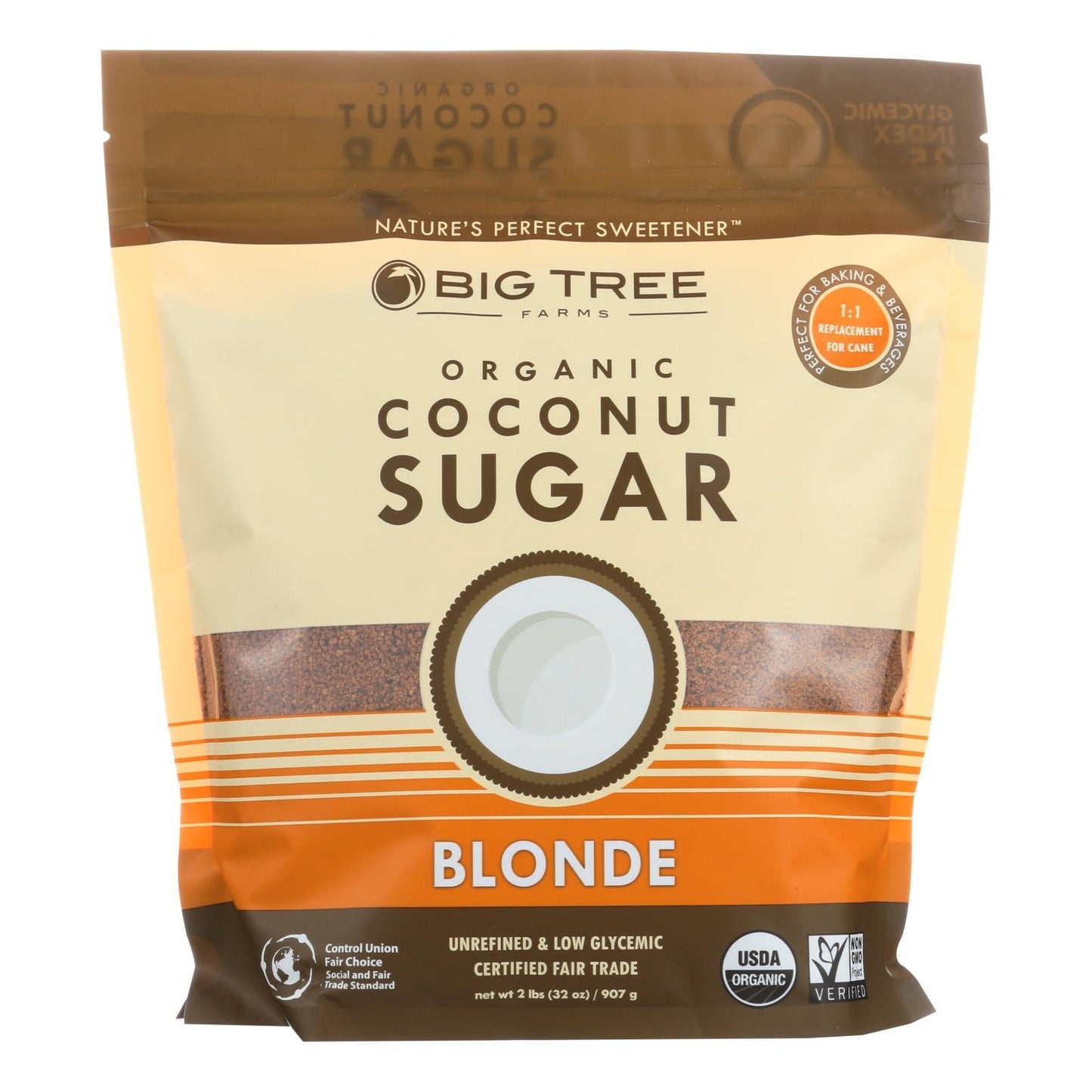 Big Tree Farms Organic Blonde Coconut Sugar, 32oz, 6-Pack