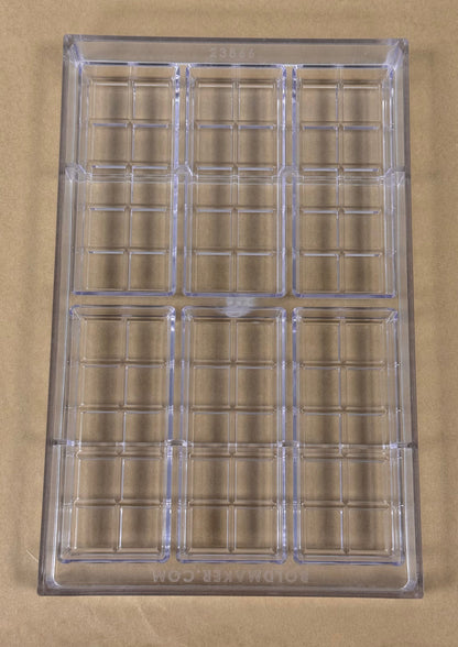 Custom Chocolate Bar Mold - 6 Cavity Polycarbonate