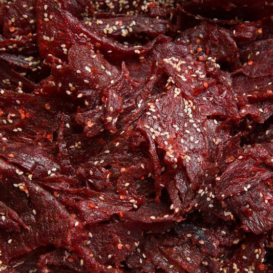 Sesame Sweet Beef Jerky - Khô bò ướp nước trái cây có mè cay ít. - 0.5 lb