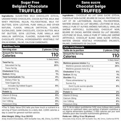 Andy Anand Sugar-Free Chef Collection Belgian Chocolate Truffles, 15 pc – 60% Cacao, Diabetic-Friendly, Birthday & Valentine's Gift Box