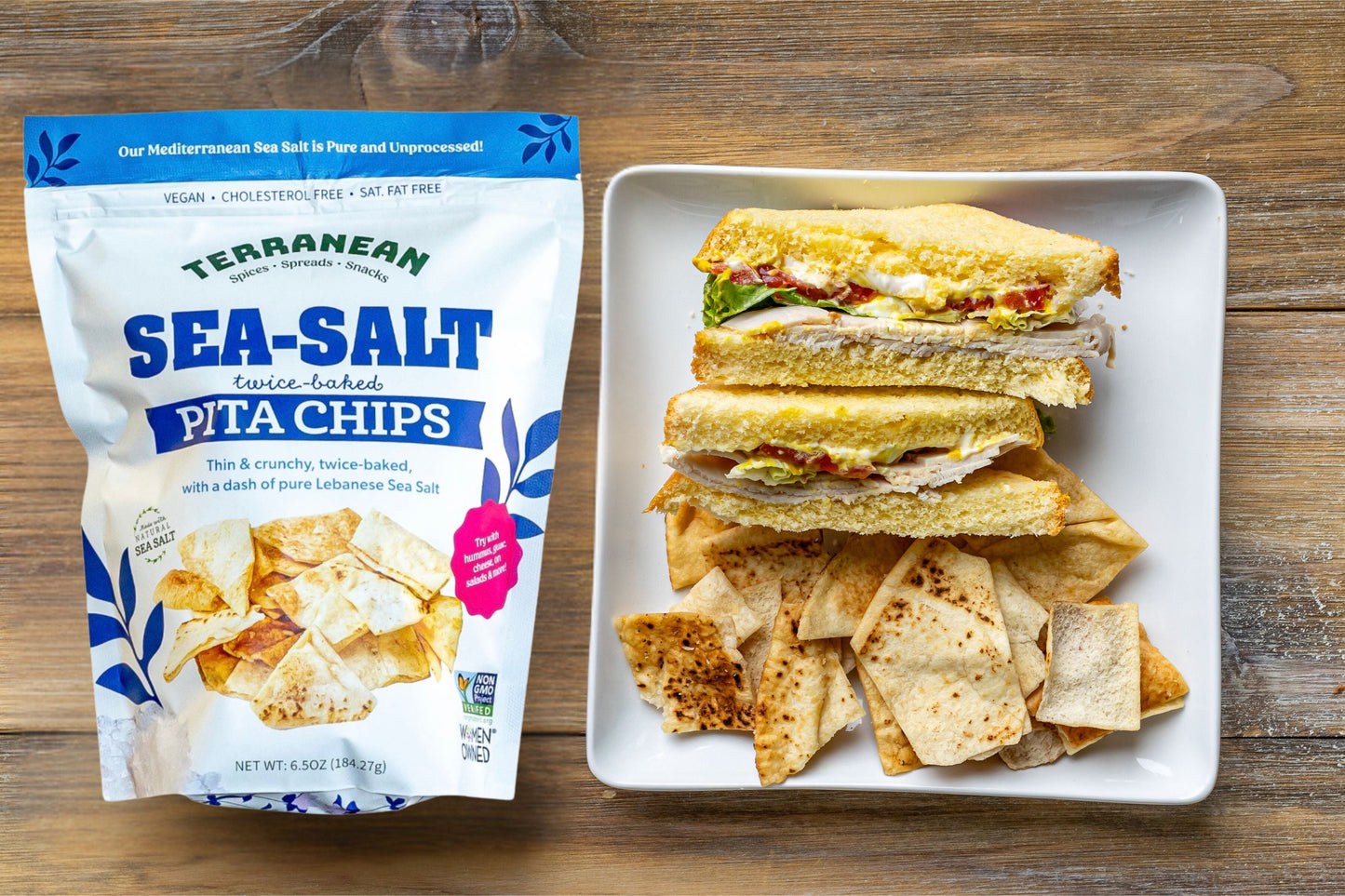 Pure Sea Salt Twice-Baked Pita Chips!