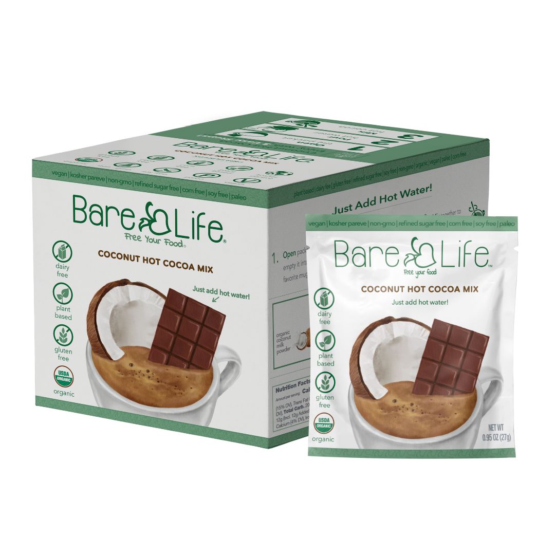 Instant Dairy Free Coconut Hot Cocoa Mix  |  20 Pack Single Serving |Gluten Free, Vegan and Organic