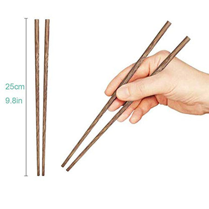 10-Pairs Wooden Chopsticks, (9.8 Inch)