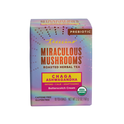 Chaga Ashwagandha Butterscotch Cream Mushroom Herbal Tea