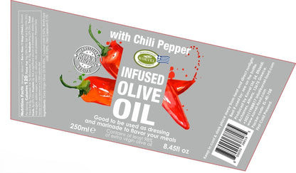 KORVEL Greek Extra Virgin Olive Oil with Chili Pepper - 8.45 fl oz