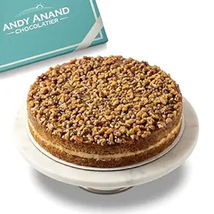 Andy Anand Sugar-Free Pecan Cake, 9-Inch, 2 lb – Handcrafted, All-Natural, No Preservatives, Luxurious Diabetic-Friendly Birthday Gift Box