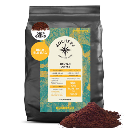 Kochere Coffee Kenyan Nyeri Embu AB Medium-Light Roast - Fruity, Balanced, Bright Cup