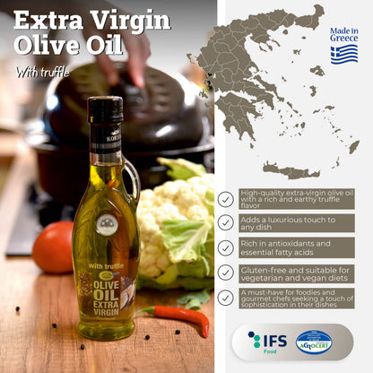 KORVEL Greek Extra Virgin Olive Oil with Truffle - 8.45 fl oz