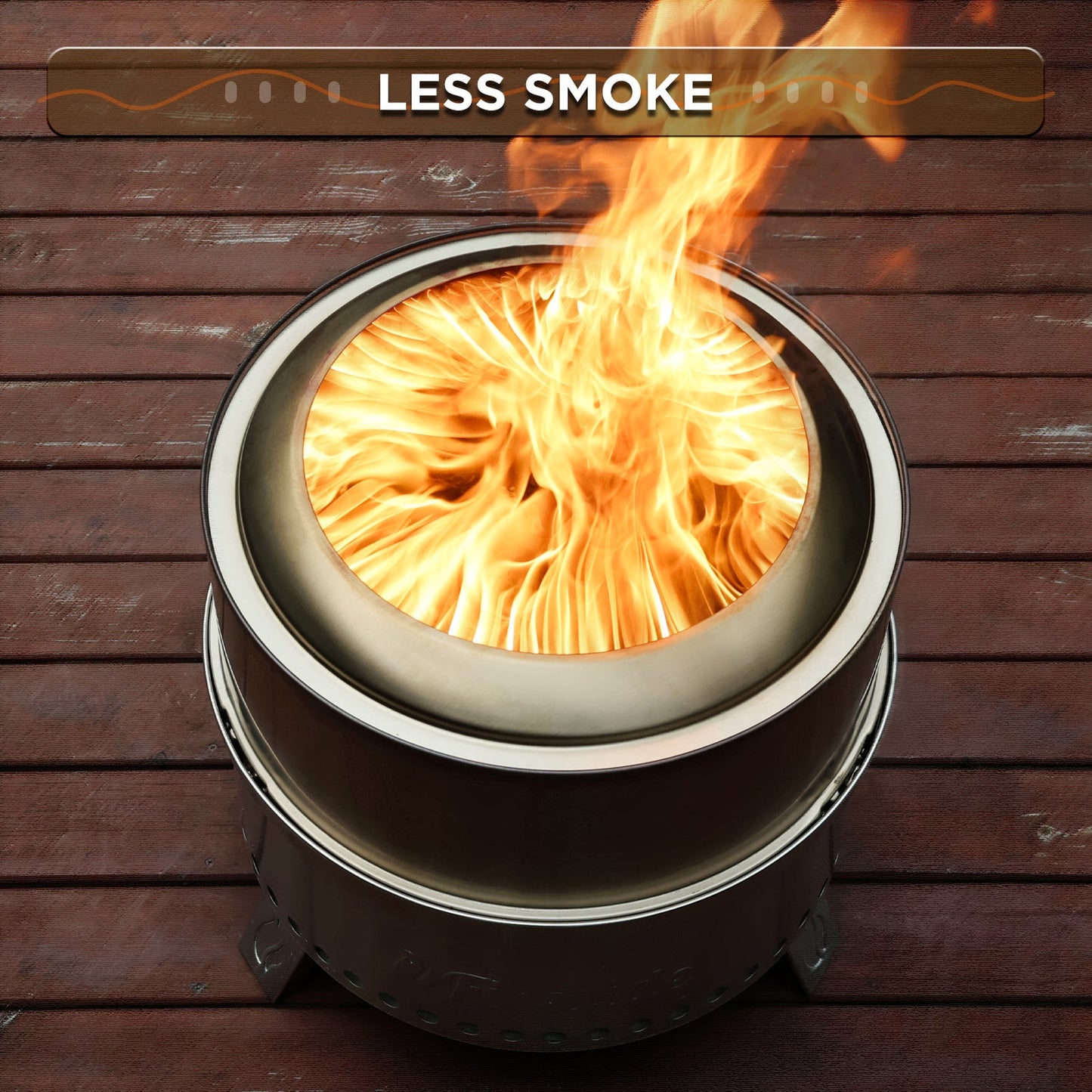 Pluto R19-SS Smokeless Outdoor Fire Pit -  Stainless Steel