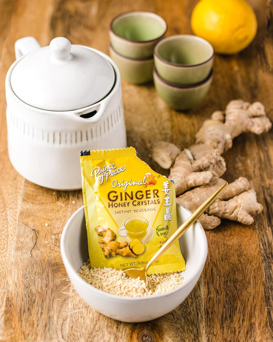 Instant Ginger Honey Crystals Family Value Pack 30 Sachets 18g per Sachets (Total 19oz/ 540g) By Prince of Peace