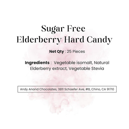 Andy Anand Sugar-Free Elderberry Hard Candy, 25 pc – European Imported, Keto & Diabetic-Friendly, Gluten-Free, Gourmet Snack Gift Box