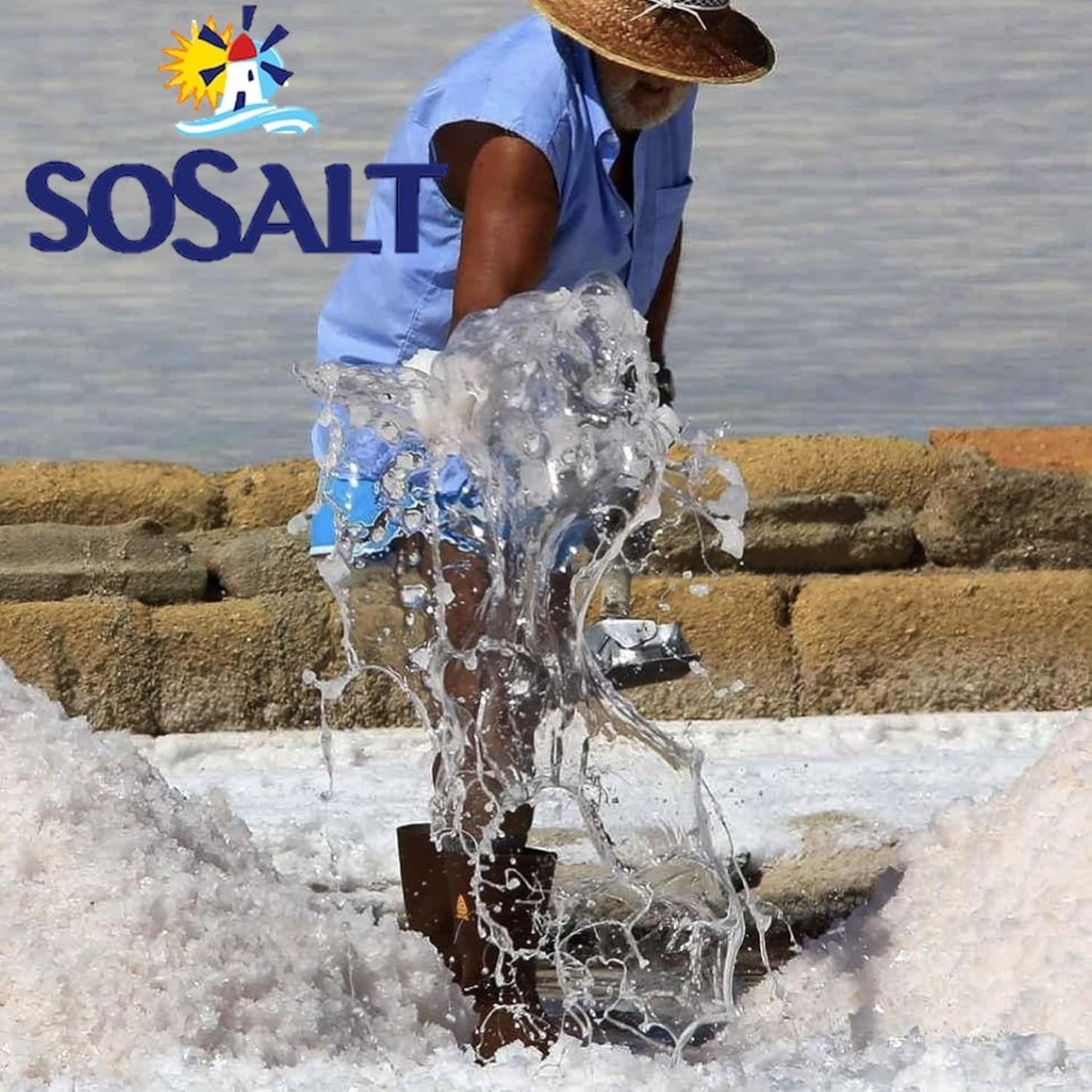 SoSalt Fine Sea Salt from Sicily | XL Foodservice Bucket 12.5 kg (27.5 lb) | Kosher, All Natural Mediterranean Sea Salt