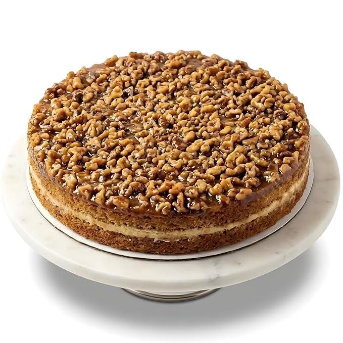 Andy Anand Sugar-Free Gluten-Free Caramel Walnut Cake, 9-Inch, 2.6 lb – Freshly Baked, All-Natural, No Preservatives, Diabetic-Friendly Gift