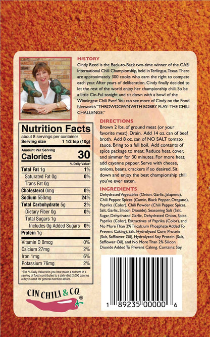 Championship Cin Chili Mix – Award-Winning, Flavor-Packed Delight.