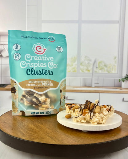Crispie Clusters - Dark Chocolate, Caramel, Peanuts, & Sea Salt (Original w. Peanuts)