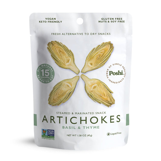 Poshi - Snack Artichokes Mrntd Veg - Case of 10 - 1.58 OZ