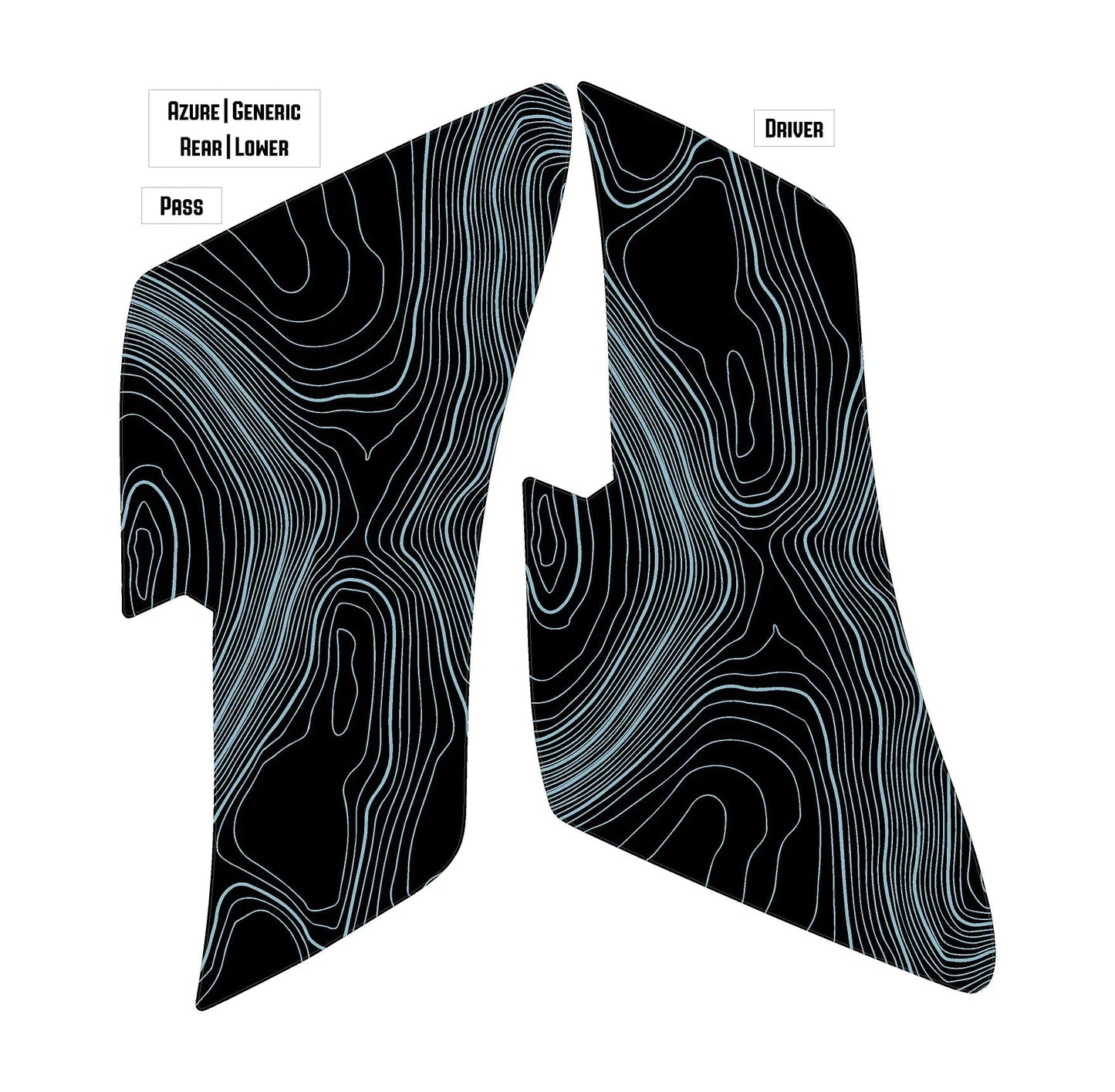 Topo Rear Interior Lower Door Card Insert Overlays (Printed Series) - 2021+ Bronco 4 Door