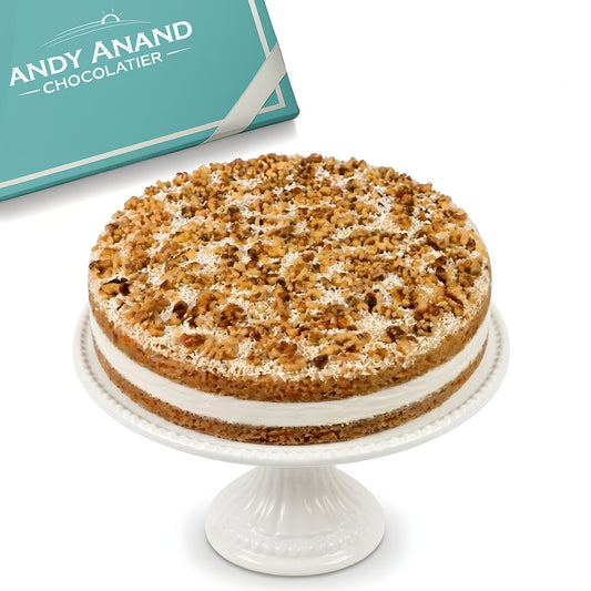Andy Anand Sugar-Free Carrot Cake, 9-Inch, 3.2 lb – Moist & Flavorful, Diabetic-Friendly, All-Natural, No Preservatives, Birthday Gift Box