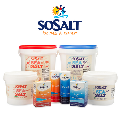 SoSalt Fine Sea Salt from Sicily | Foodservice Bucket 5 kg (11 lb) | Kosher, All Natural Mediterranean Sea Salt