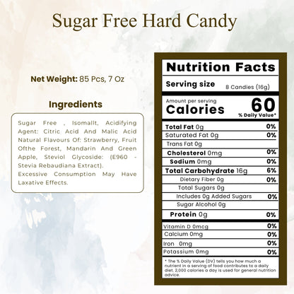 Andy Anand Sugar-Free & Gluten-Free Fruit Flavored Hard Candy, 85 pc, 7 oz – Made in Italy, Stevia Sweetened, Keto & Diabetic-Friendly Gift