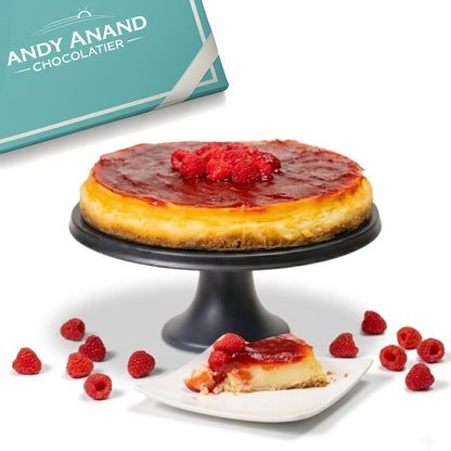 Andy Anand Raspberry White Chocolate Cheesecake, 9-Inch, 2 lb – Traditional Recipe, All-Natural, Birthday, Valentine's & Christmas Gift