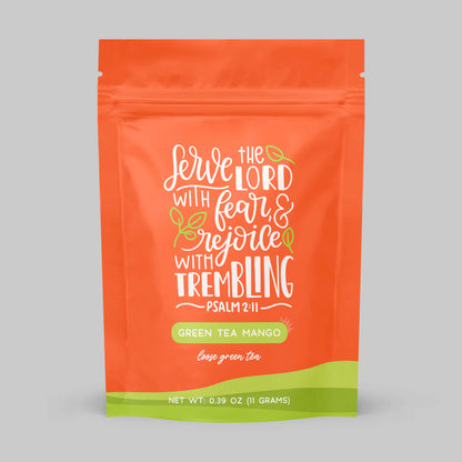Bible Verse Tea "Serve The Lord" Green Tea With Mango