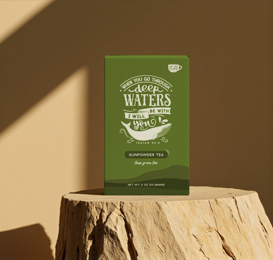 Bible Verse Tea "When You Go Through Deep Waters" Gunpowder